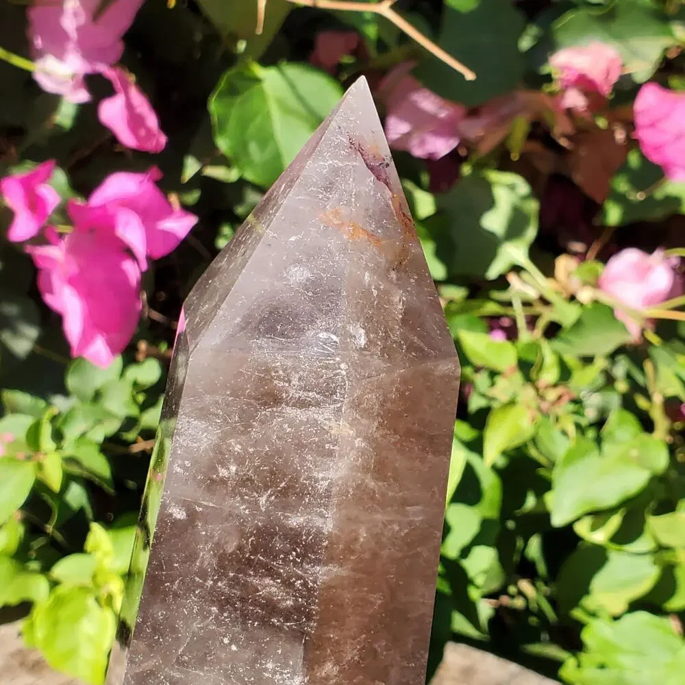 XL Black Rose Quartz Crystal Tower Point | 1460 Grams